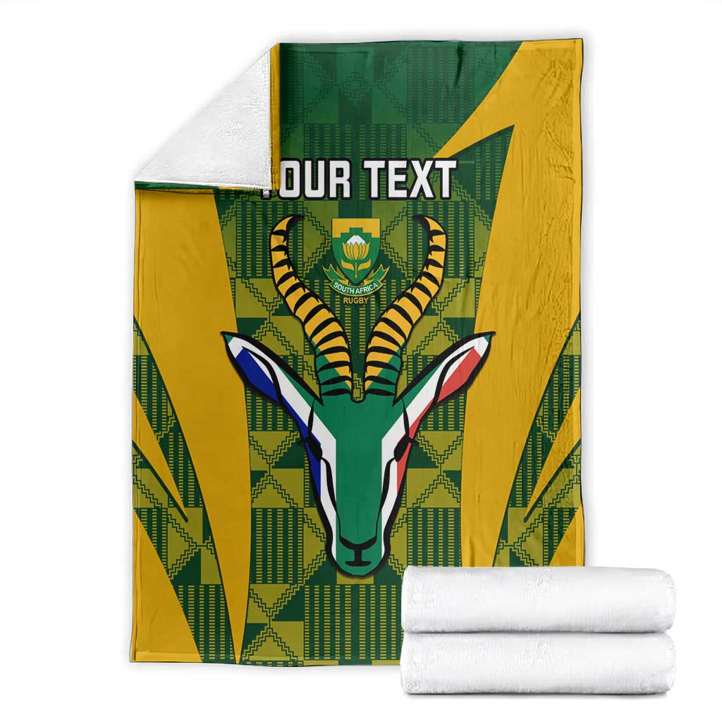 Custom South Africa Rugby Blanket Go Springboks Kente With Bokke LT14
