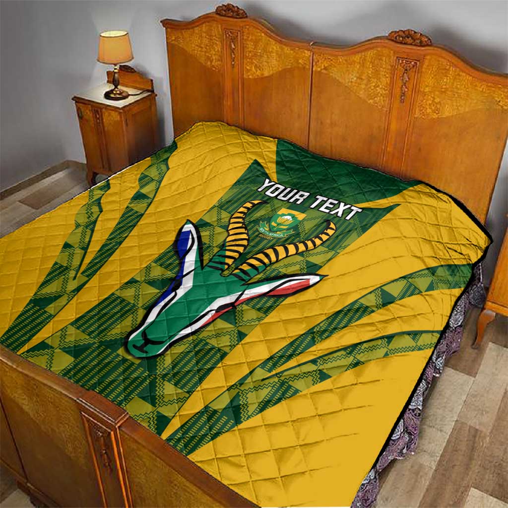 Custom South Africa Rugby Quilt Go Springboks Kente With Bokke LT14