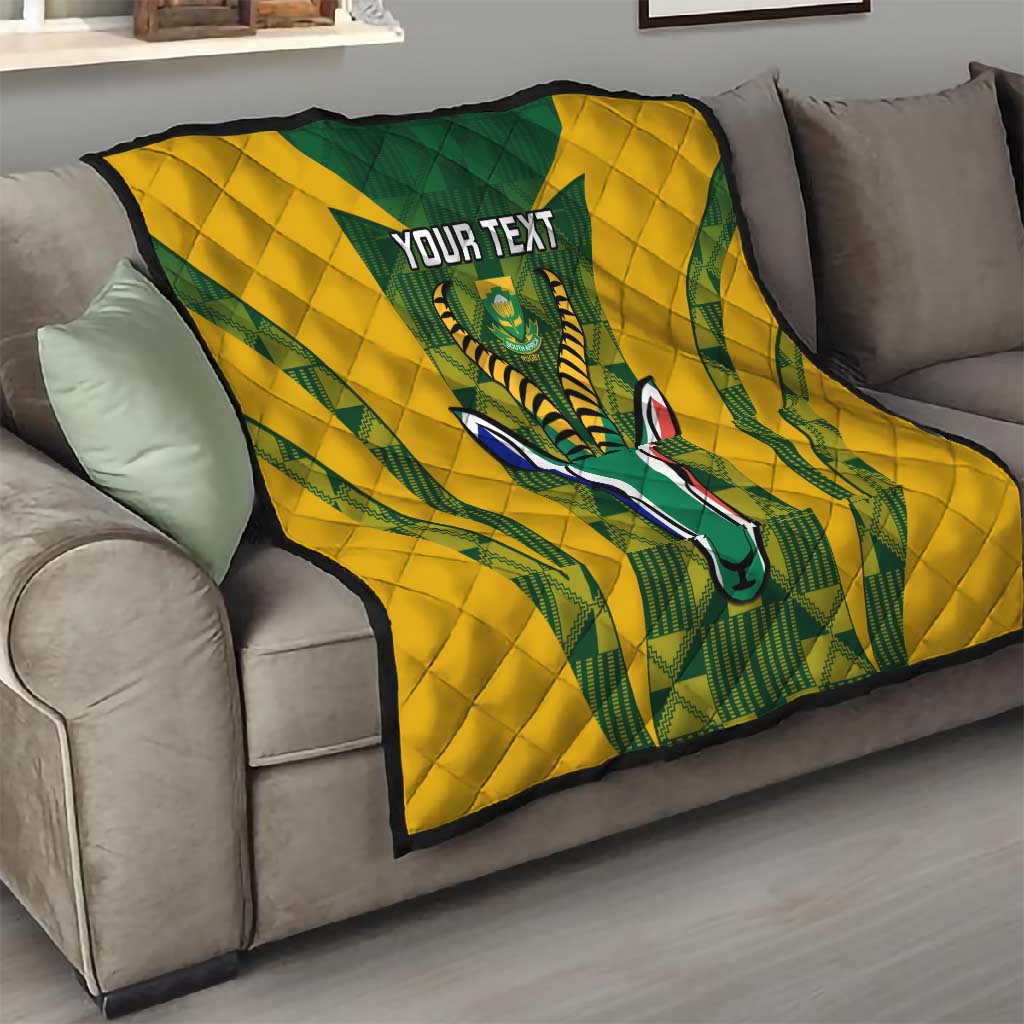 Custom South Africa Rugby Quilt Go Springboks Kente With Bokke LT14