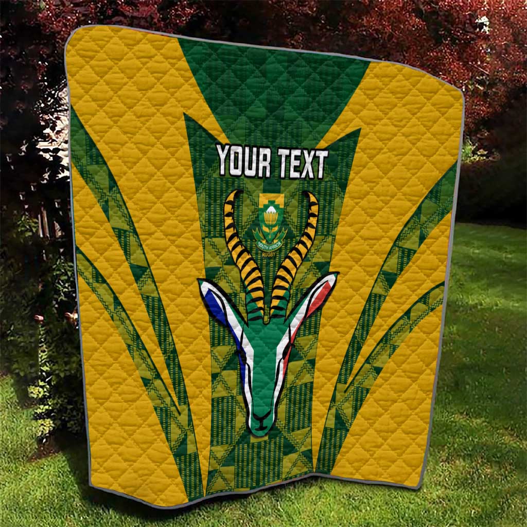 Custom South Africa Rugby Quilt Go Springboks Kente With Bokke LT14