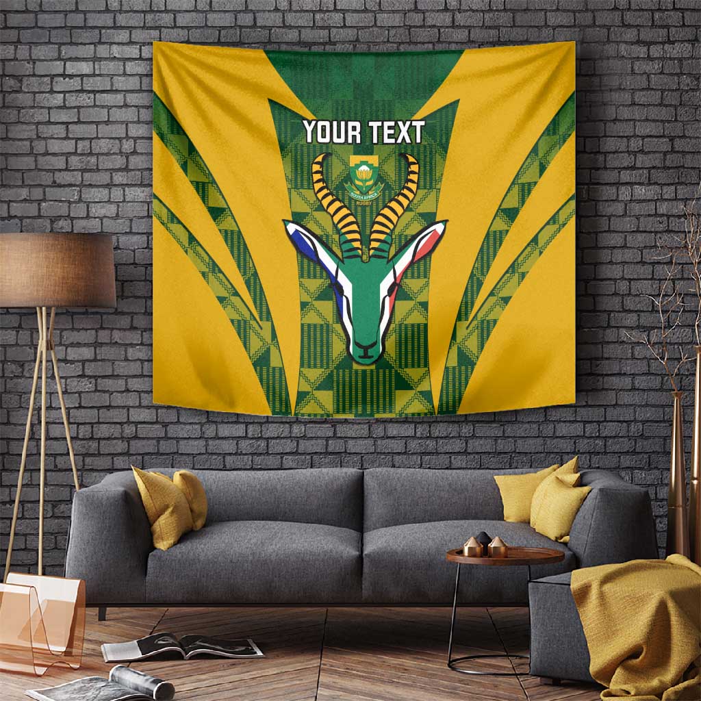 Custom South Africa Rugby Tapestry Go Springboks Kente With Bokke LT14