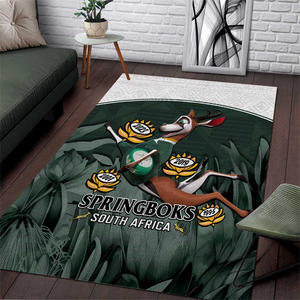 South Africa Rugby Area Rug Springboks 4th Champions World Cup Proud Bokke LT14