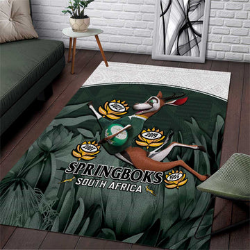 South Africa Rugby Area Rug Springboks 4th Champions World Cup Proud Bokke LT14