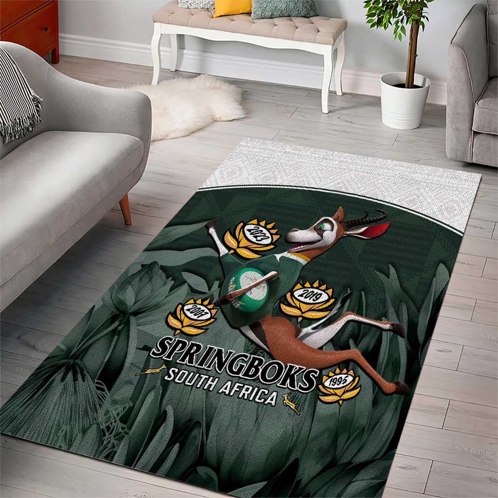 South Africa Rugby Area Rug Springboks 4th Champions World Cup Proud Bokke LT14