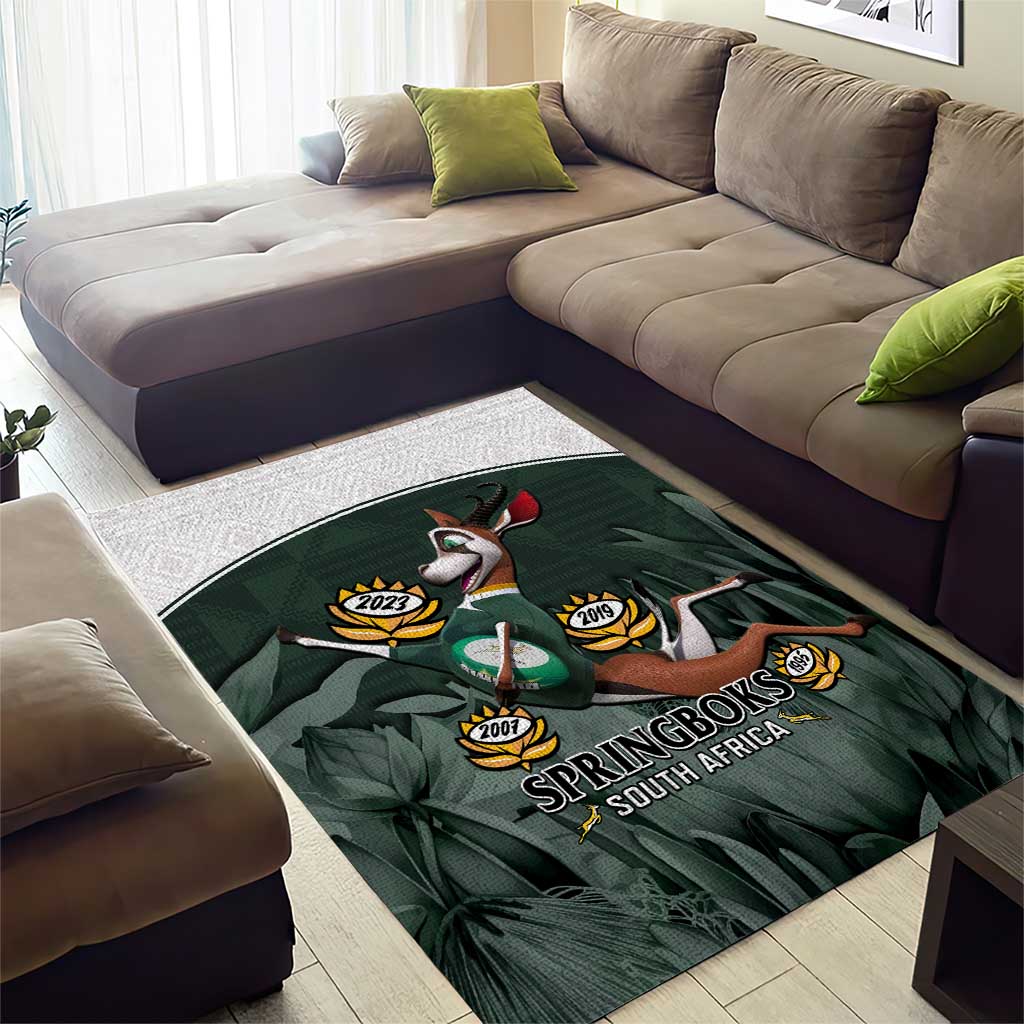 South Africa Rugby Area Rug Springboks 4th Champions World Cup Proud Bokke LT14