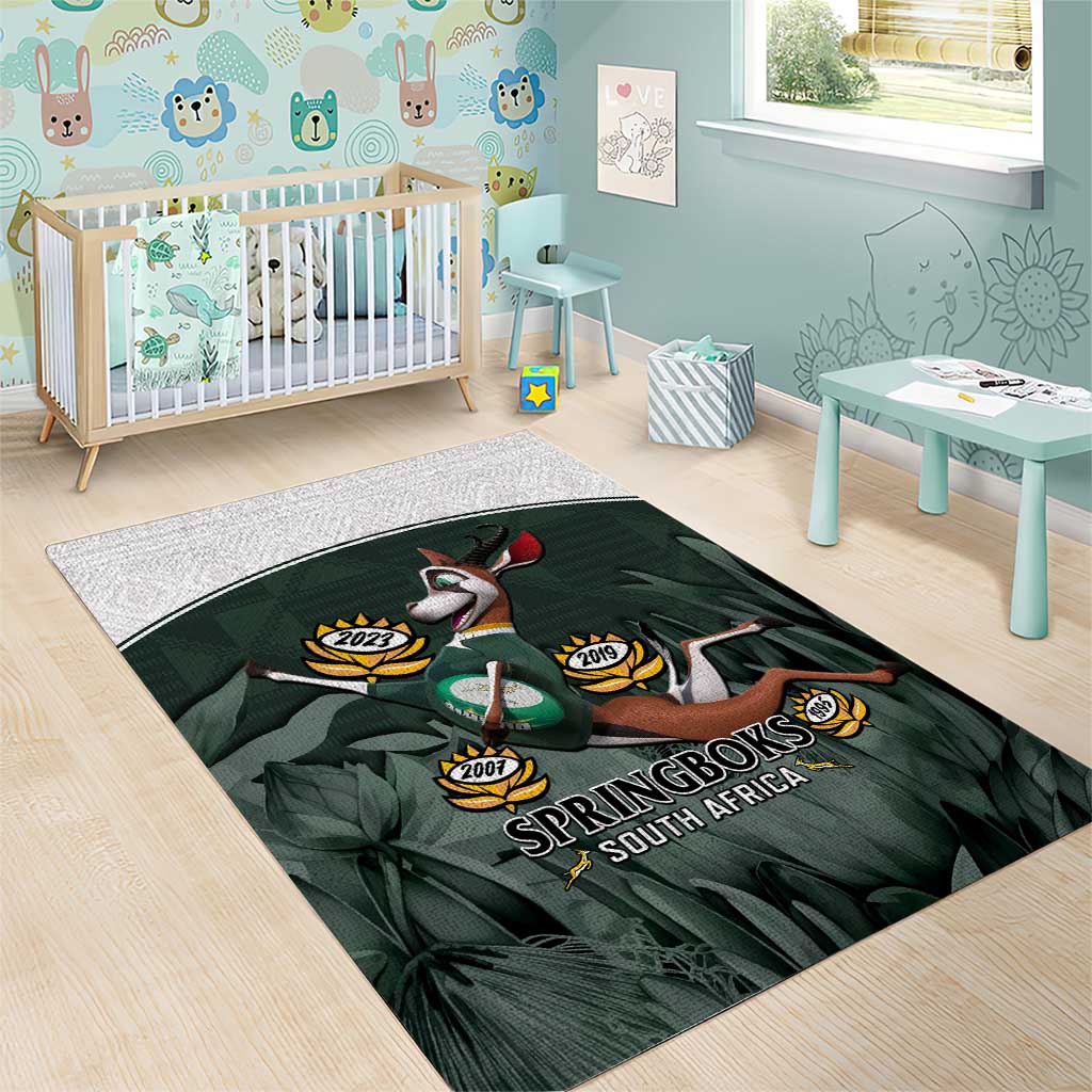 South Africa Rugby Area Rug Springboks 4th Champions World Cup Proud Bokke LT14