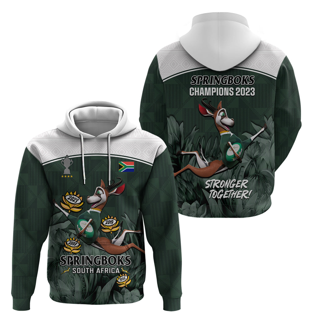 South Africa Rugby Hoodie Springboks 4th Champions World Cup Proud Bokke LT14