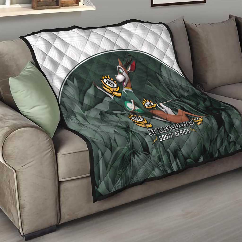 South Africa Rugby Quilt Springboks 4th Champions World Cup Proud Bokke LT14
