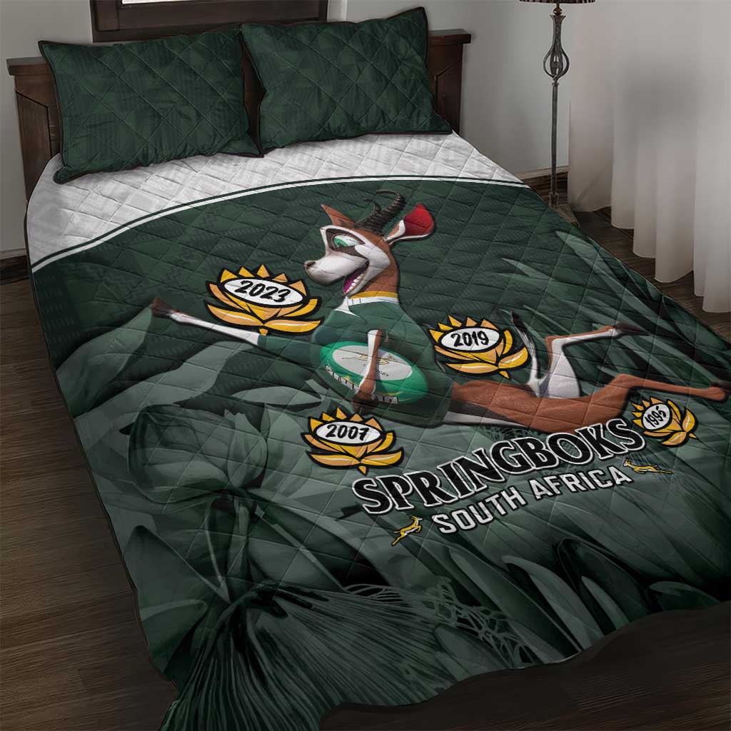 South Africa Rugby Quilt Bed Set Springboks 4th Champions World Cup Proud Bokke LT14