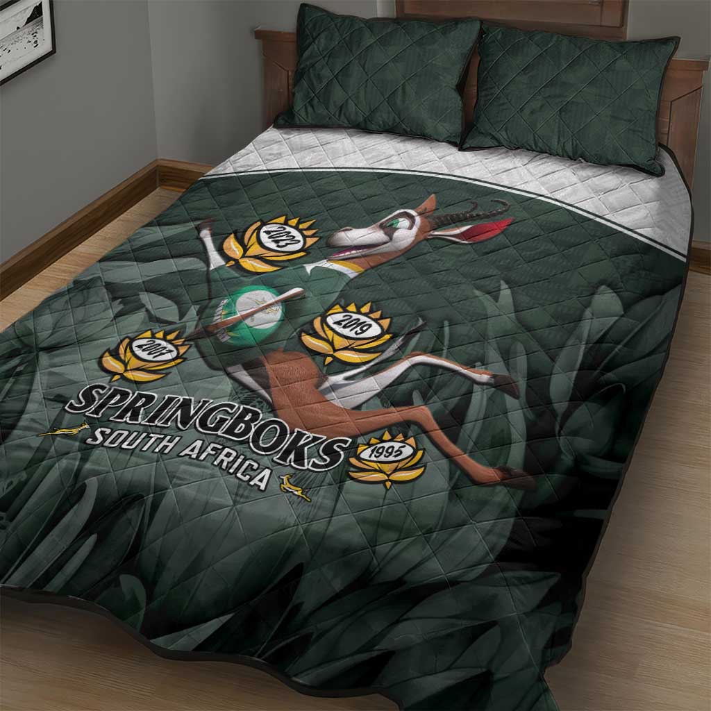 South Africa Rugby Quilt Bed Set Springboks 4th Champions World Cup Proud Bokke LT14