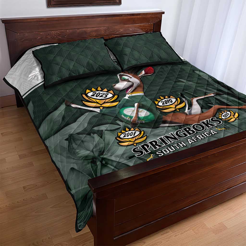 South Africa Rugby Quilt Bed Set Springboks 4th Champions World Cup Proud Bokke LT14