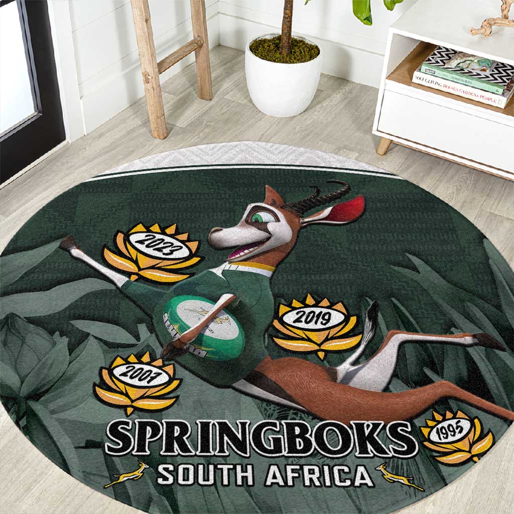 South Africa Rugby Round Carpet Springboks 4th Champions World Cup Proud Bokke LT14