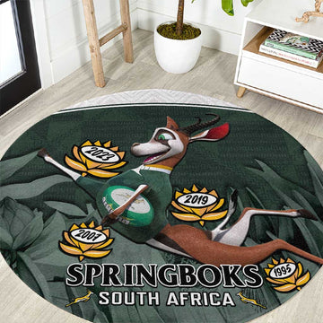 South Africa Rugby Round Carpet Springboks 4th Champions World Cup Proud Bokke LT14