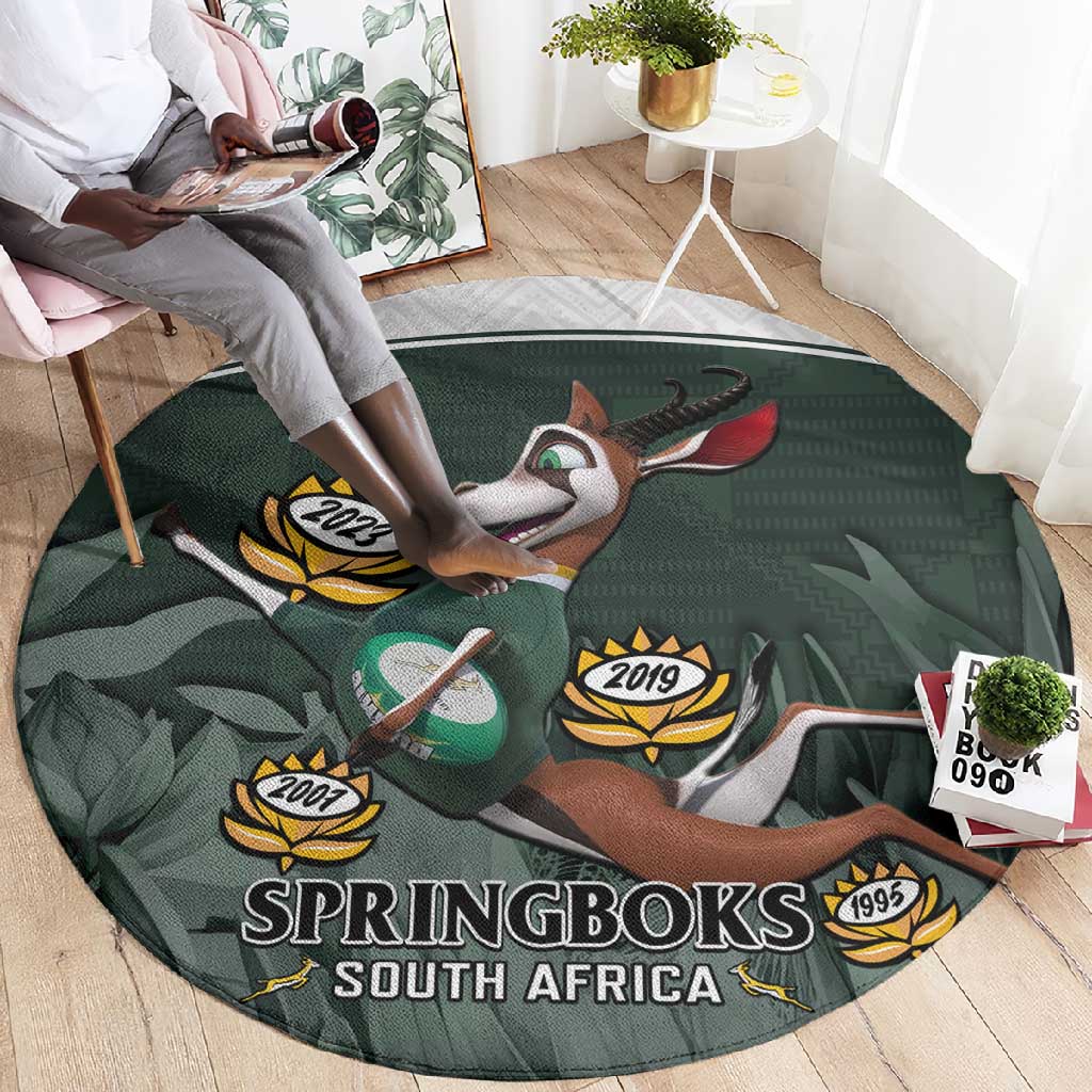 South Africa Rugby Round Carpet Springboks 4th Champions World Cup Proud Bokke LT14