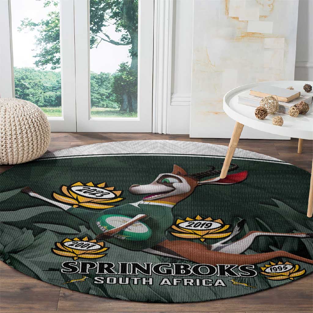 South Africa Rugby Round Carpet Springboks 4th Champions World Cup Proud Bokke LT14