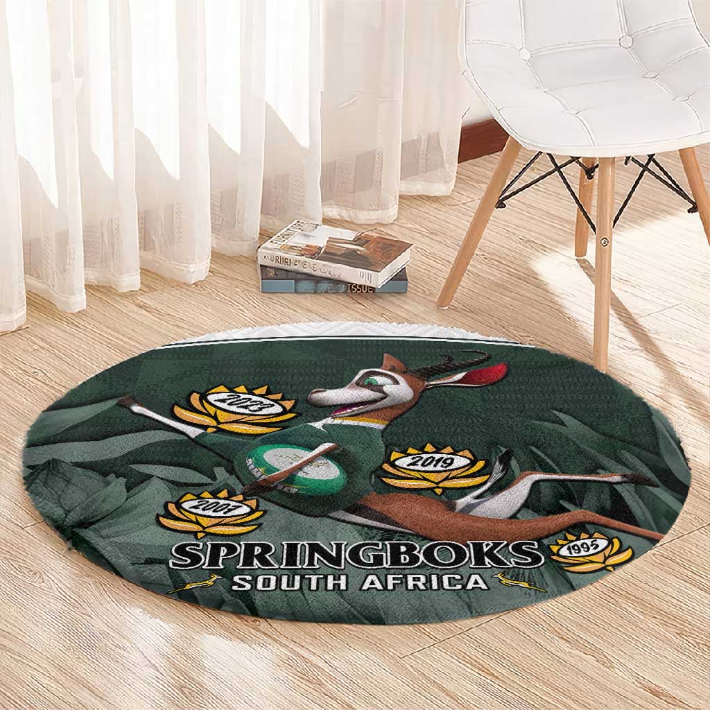 South Africa Rugby Round Carpet Springboks 4th Champions World Cup Proud Bokke LT14