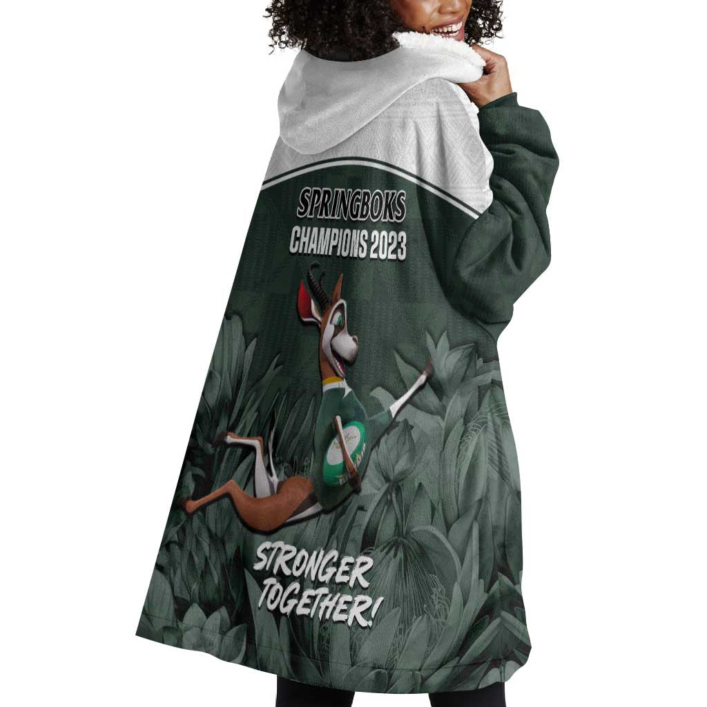 South Africa Rugby Wearable Blanket Hoodie Springboks 4th Champions World Cup Proud Bokke LT14