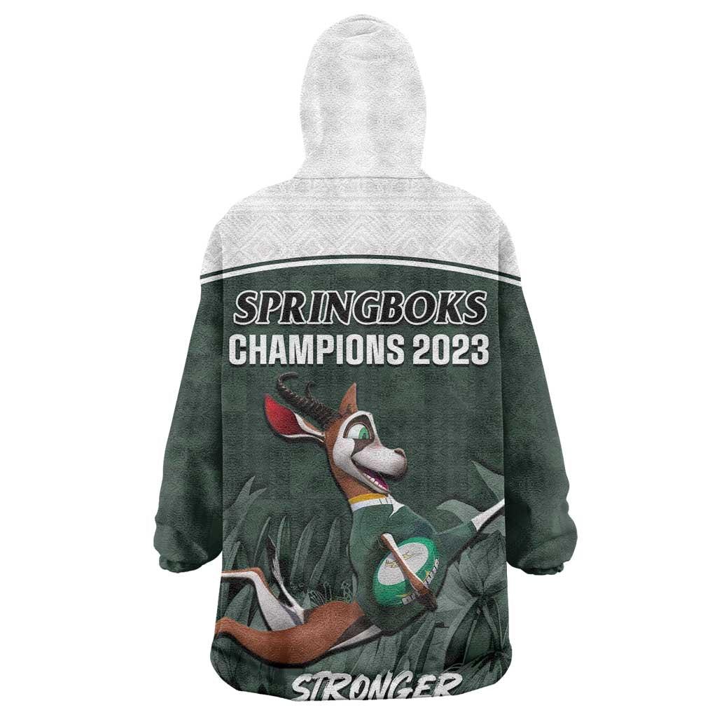 South Africa Rugby Wearable Blanket Hoodie Springboks 4th Champions World Cup Proud Bokke LT14