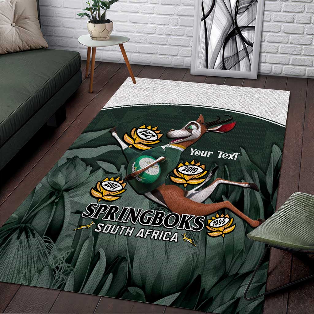 Custom South Africa Rugby Area Rug Springboks 4th Champions World Cup Proud Bokke LT14