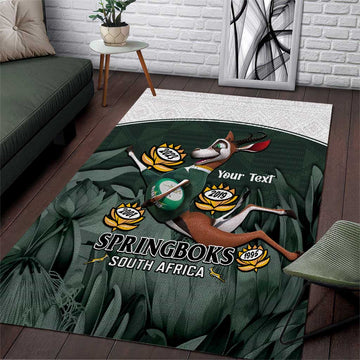 Custom South Africa Rugby Area Rug Springboks 4th Champions World Cup Proud Bokke LT14