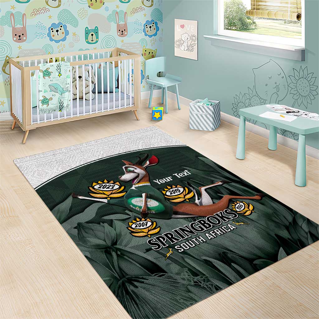 Custom South Africa Rugby Area Rug Springboks 4th Champions World Cup Proud Bokke LT14