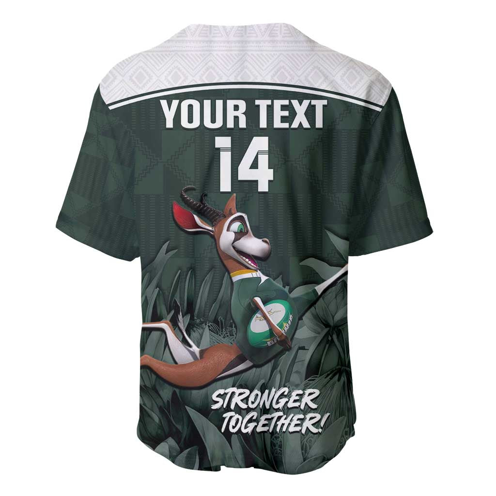 Custom South Africa Rugby Baseball Jersey Springboks 4th Champions World Cup Proud Bokke LT14