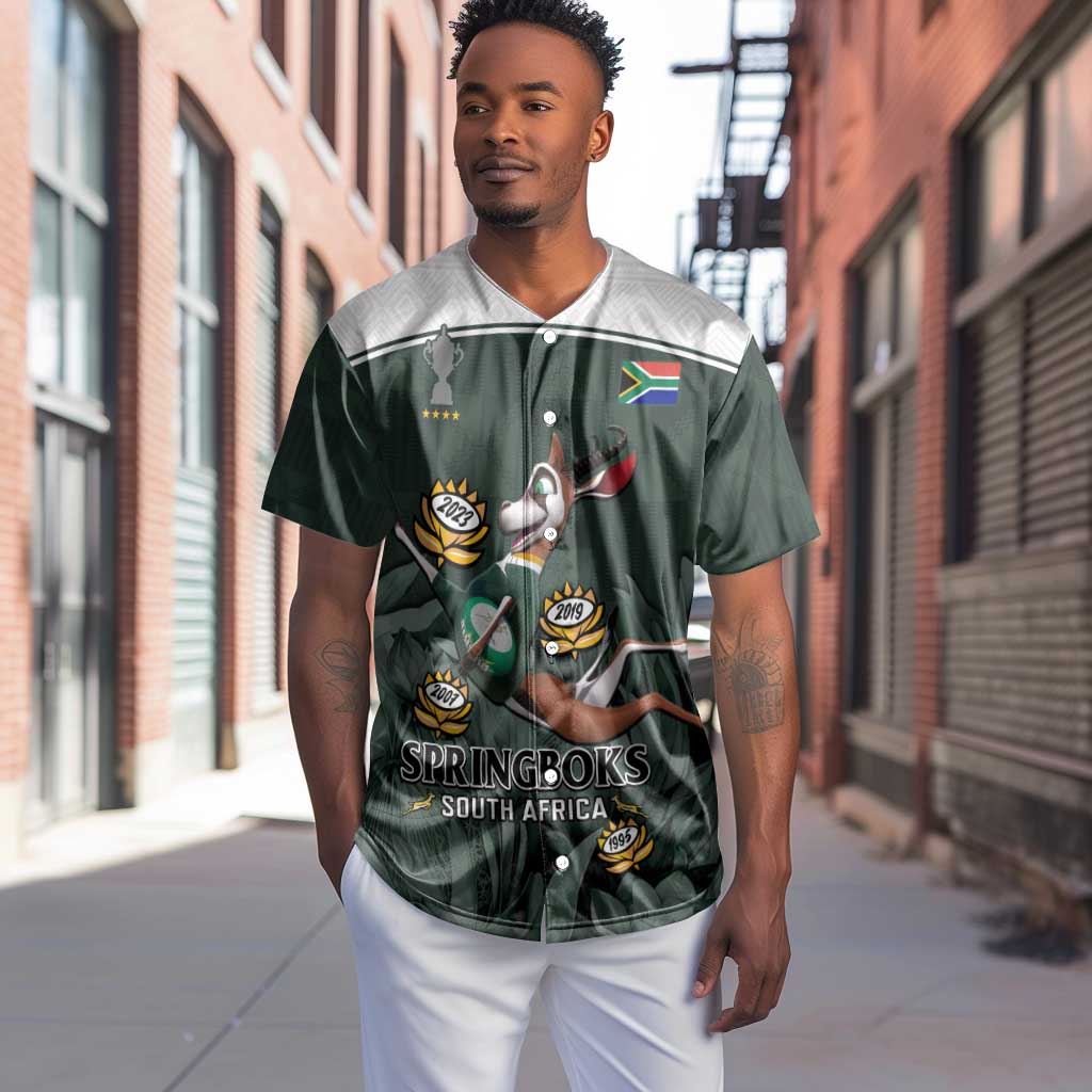 Custom South Africa Rugby Baseball Jersey Springboks 4th Champions World Cup Proud Bokke LT14