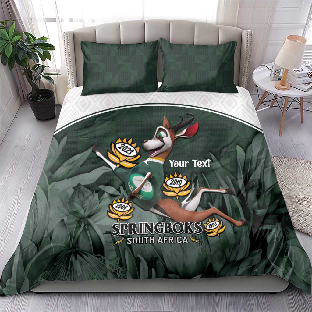 Custom South Africa Rugby Bedding Set Springboks 4th Champions World Cup Proud Bokke LT14