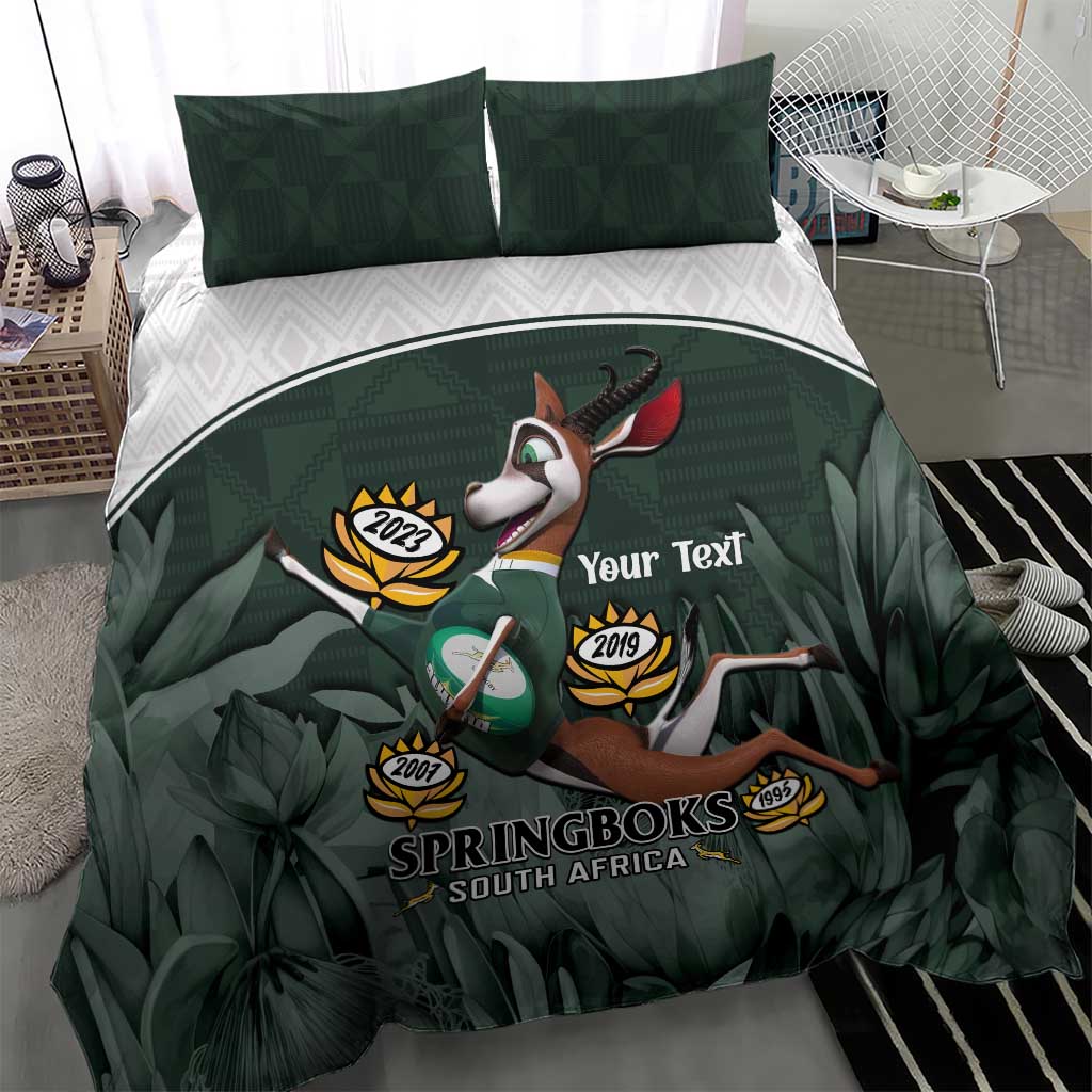 Custom South Africa Rugby Bedding Set Springboks 4th Champions World Cup Proud Bokke LT14