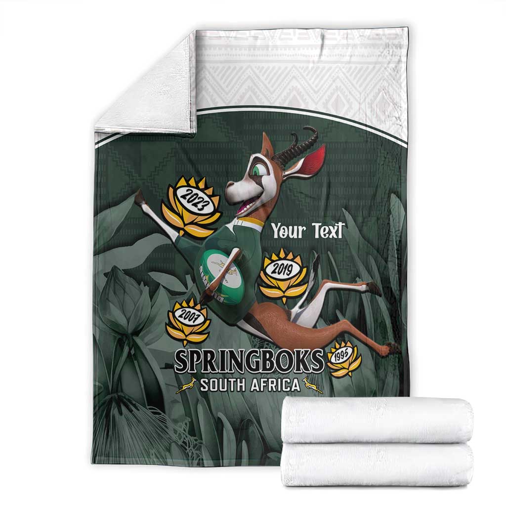 Custom South Africa Rugby Blanket Springboks 4th Champions World Cup Proud Bokke LT14