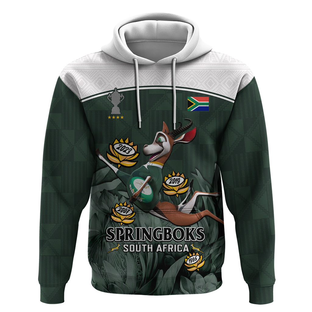Custom South Africa Rugby Hoodie Springboks 4th Champions World Cup Proud Bokke LT14