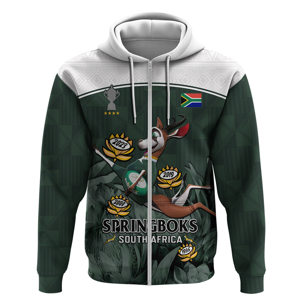 Custom South Africa Rugby Hoodie Springboks 4th Champions World Cup Proud Bokke LT14