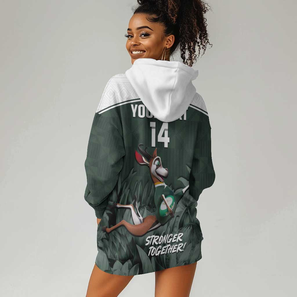 Custom South Africa Rugby Hoodie Dress Springboks 4th Champions World Cup Proud Bokke LT14