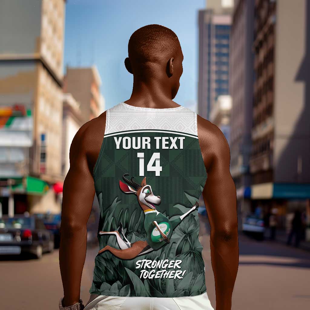 Custom South Africa Rugby Men Tank Top Springboks 4th Champions World Cup Proud Bokke LT14