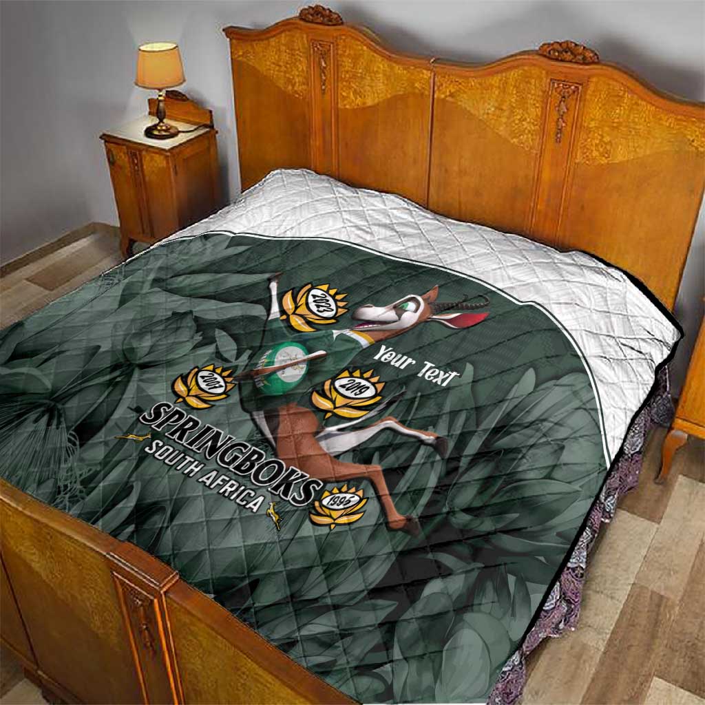 Custom South Africa Rugby Quilt Springboks 4th Champions World Cup Proud Bokke LT14