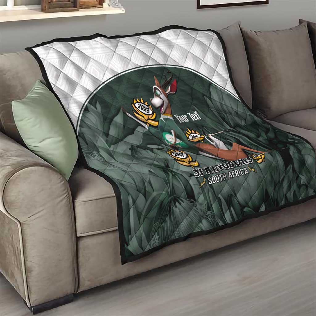 Custom South Africa Rugby Quilt Springboks 4th Champions World Cup Proud Bokke LT14