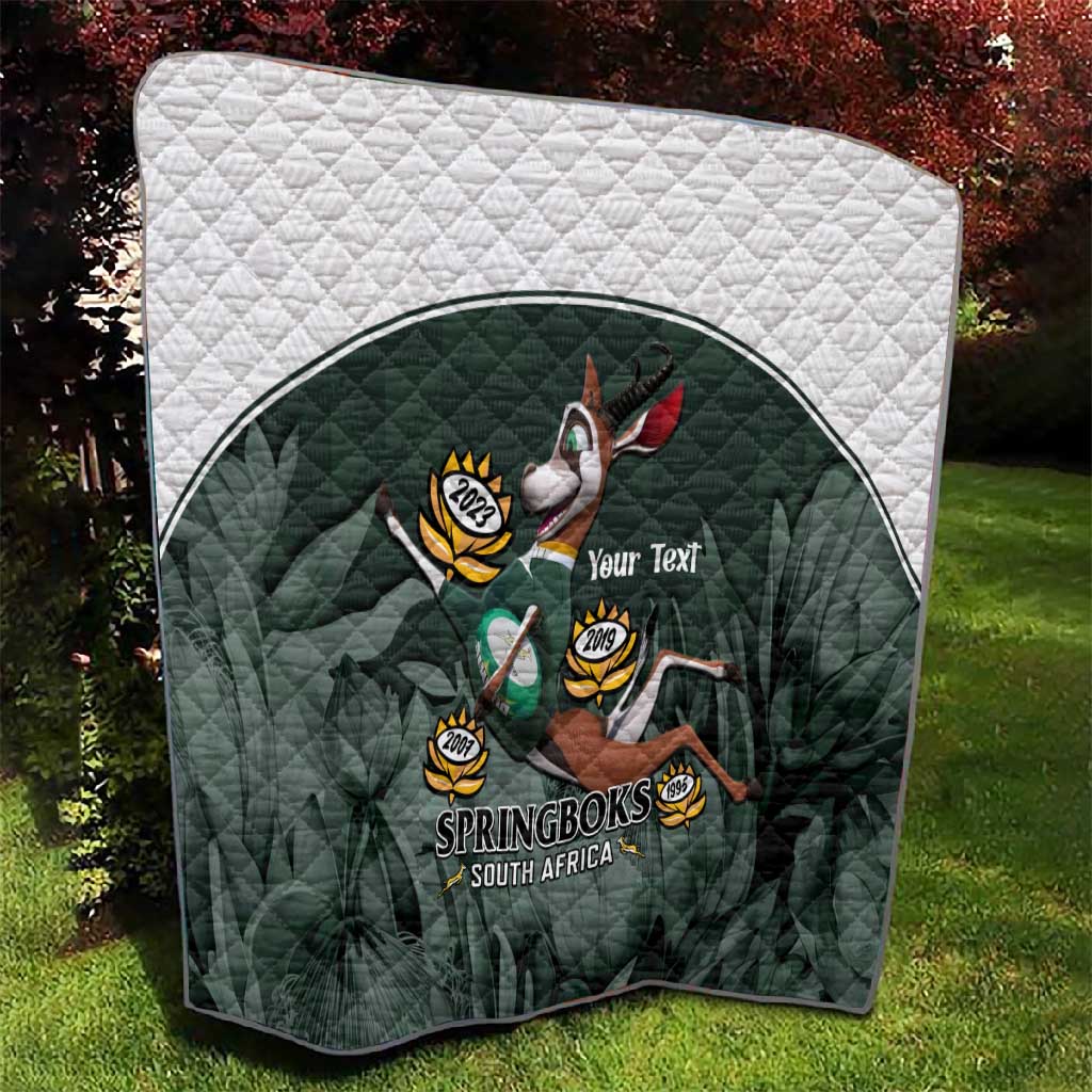 Custom South Africa Rugby Quilt Springboks 4th Champions World Cup Proud Bokke LT14