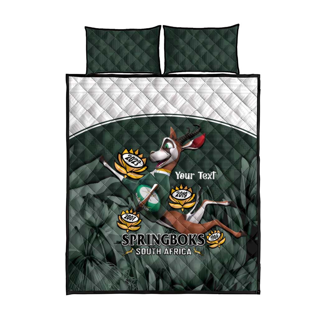 Custom South Africa Rugby Quilt Bed Set Springboks 4th Champions World Cup Proud Bokke LT14