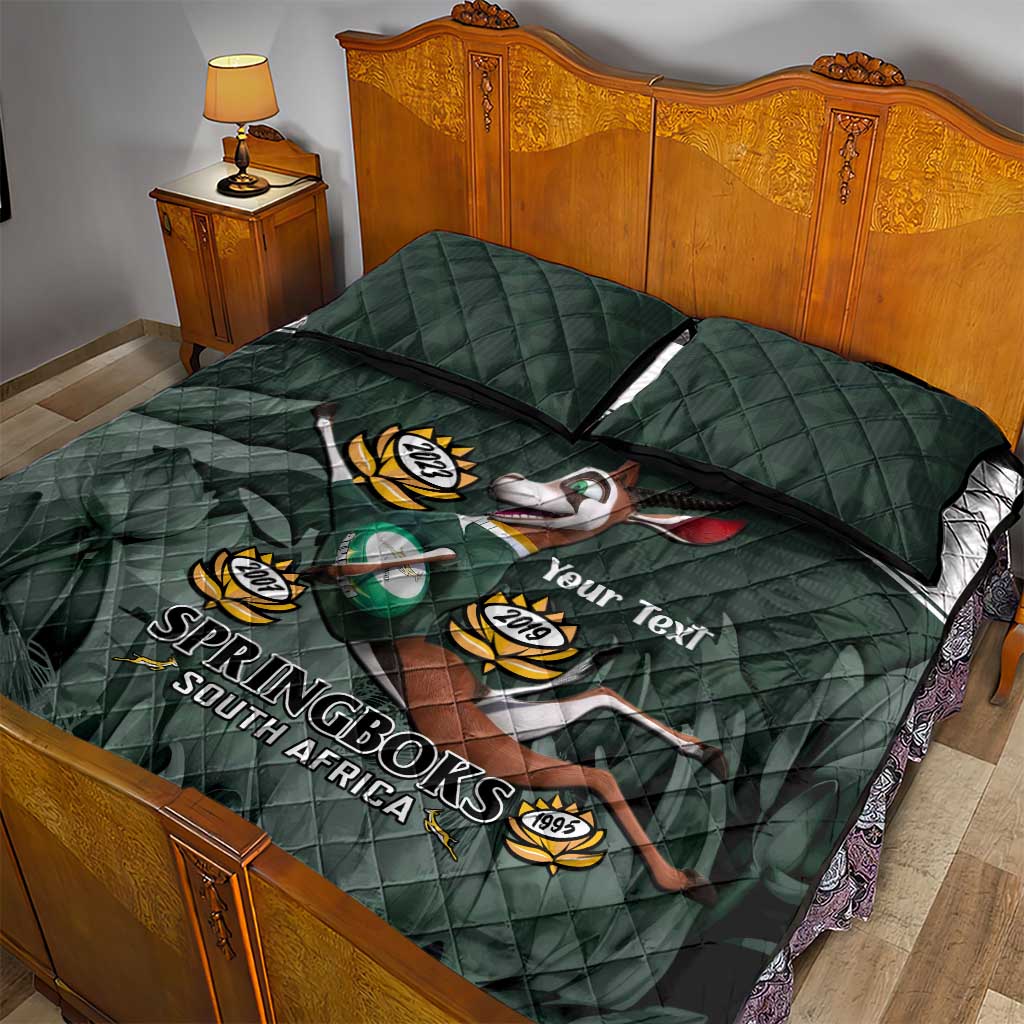 Custom South Africa Rugby Quilt Bed Set Springboks 4th Champions World Cup Proud Bokke LT14