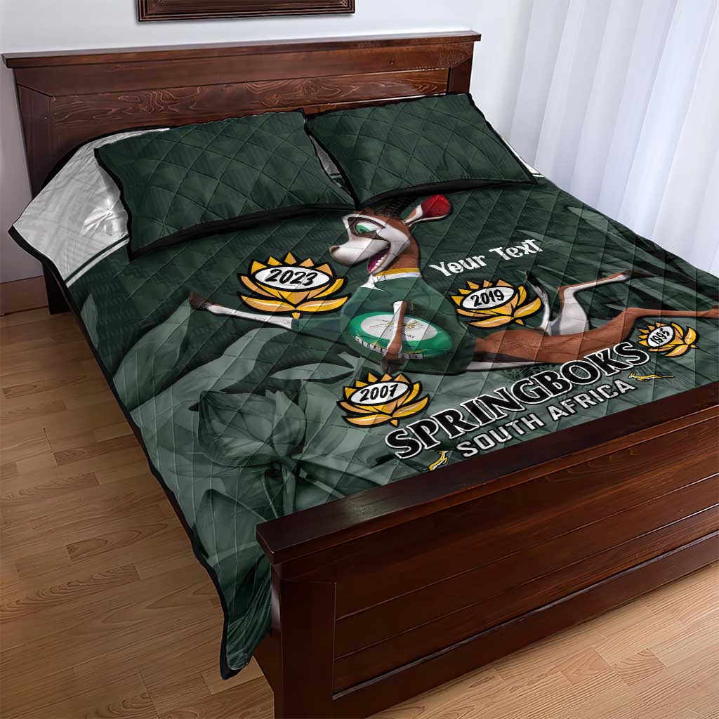 Custom South Africa Rugby Quilt Bed Set Springboks 4th Champions World Cup Proud Bokke LT14