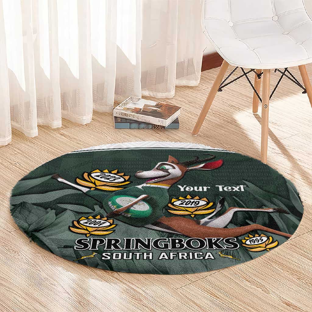 Custom South Africa Rugby Round Carpet Springboks 4th Champions World Cup Proud Bokke LT14