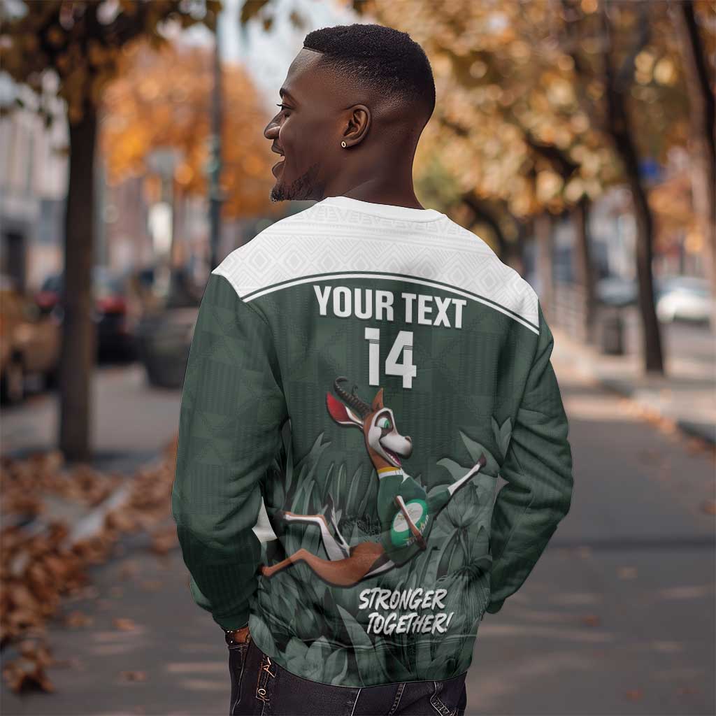 Custom South Africa Rugby Sweatshirt Springboks 4th Champions World Cup Proud Bokke LT14