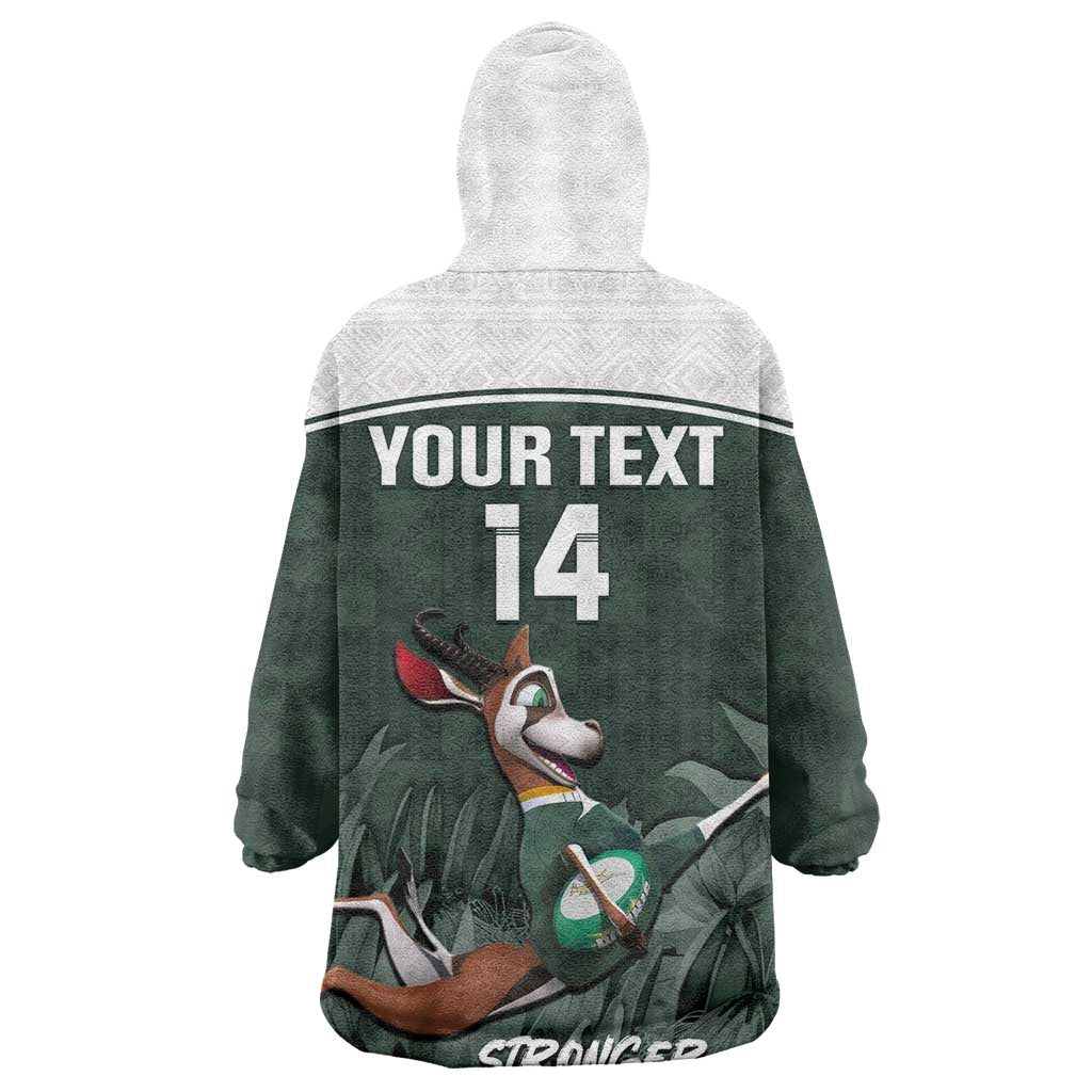 Custom South Africa Rugby Wearable Blanket Hoodie Springboks 4th Champions World Cup Proud Bokke LT14