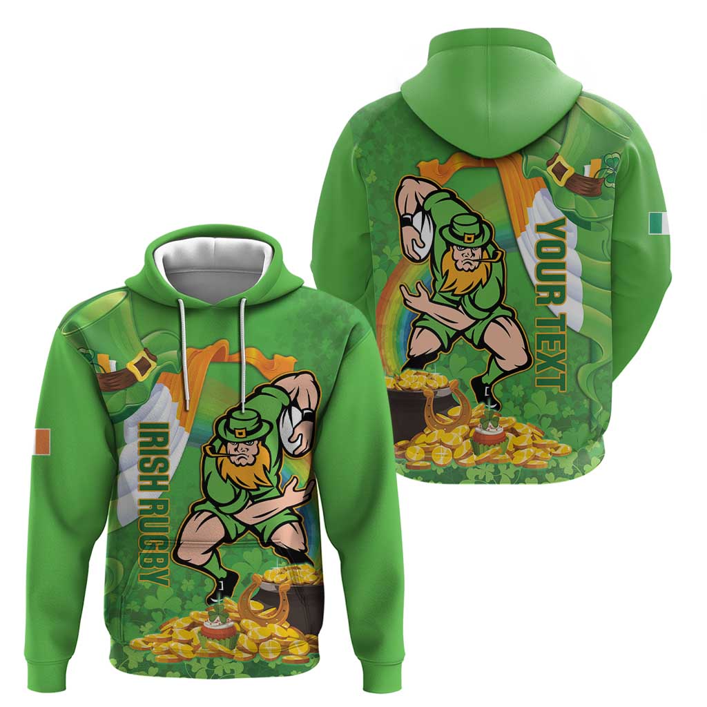 Personalised Ireland Rugby 2025 Hoodie Irish Leprechaun Saint Patrick's Day LT14