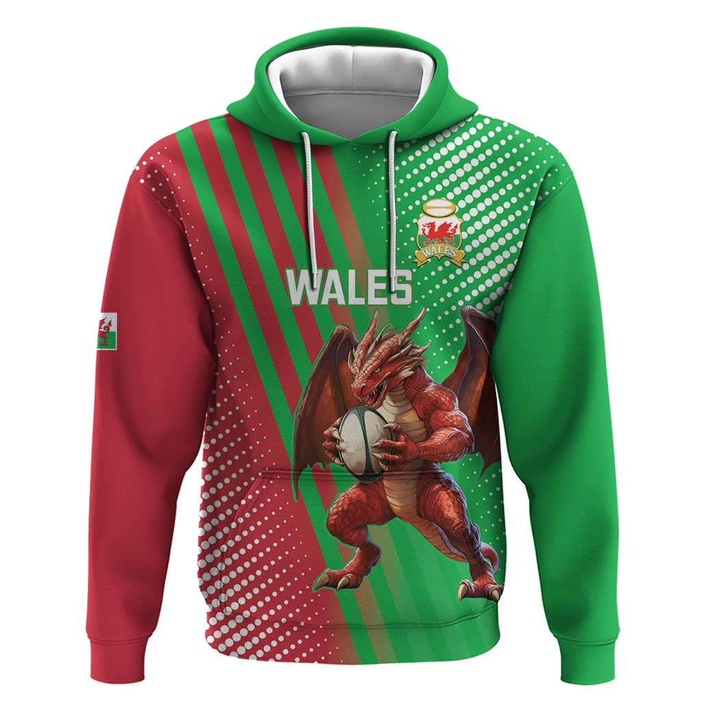 Custom Wales Rugby 2025 Hoodie Go Welsh Dragon Sporty Style LT14