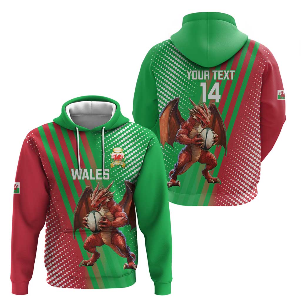 Custom Wales Rugby 2025 Hoodie Go Welsh Dragon Sporty Style LT14