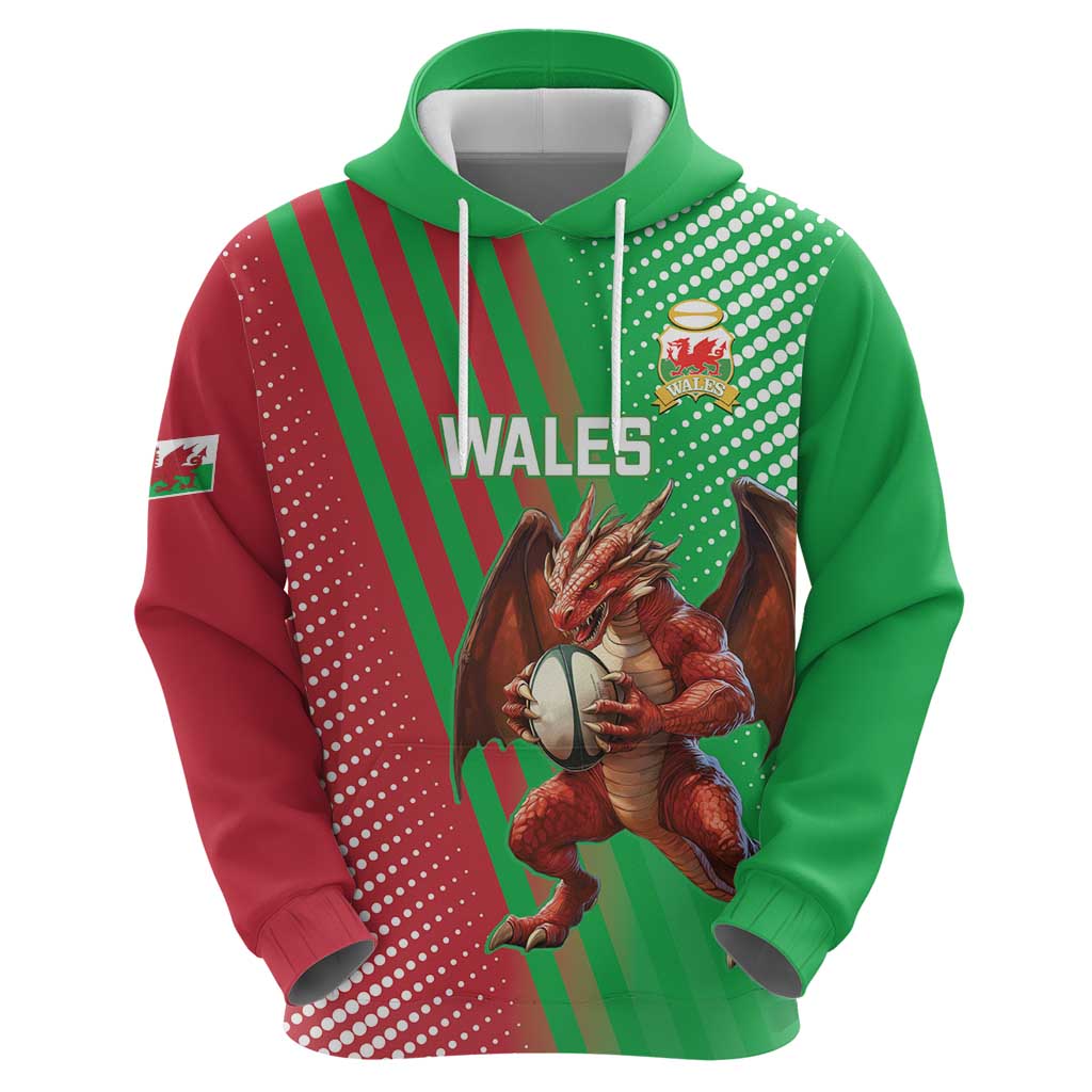 Custom Wales Rugby 2025 Hoodie Go Welsh Dragon Sporty Style LT14