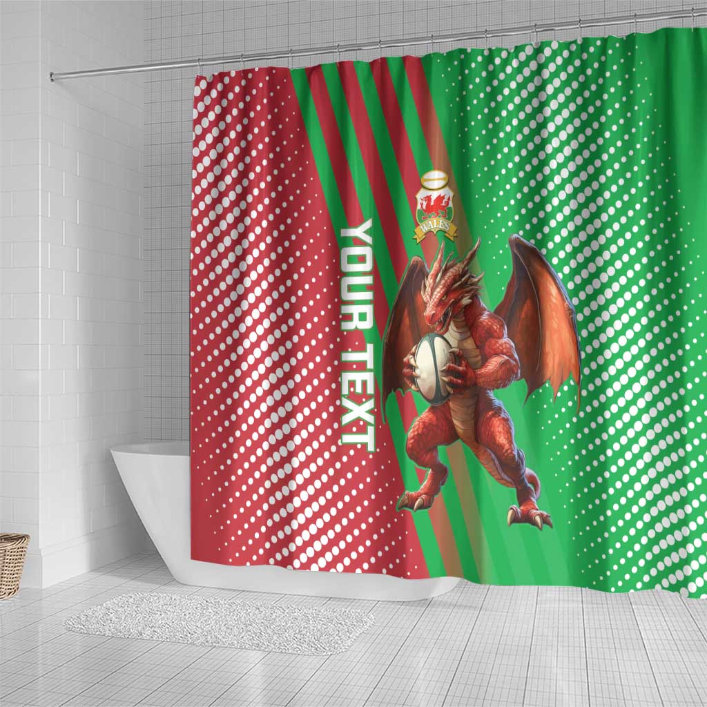 Custom Wales Rugby 2025 Shower Curtain Go Welsh Dragon Sporty Style LT14