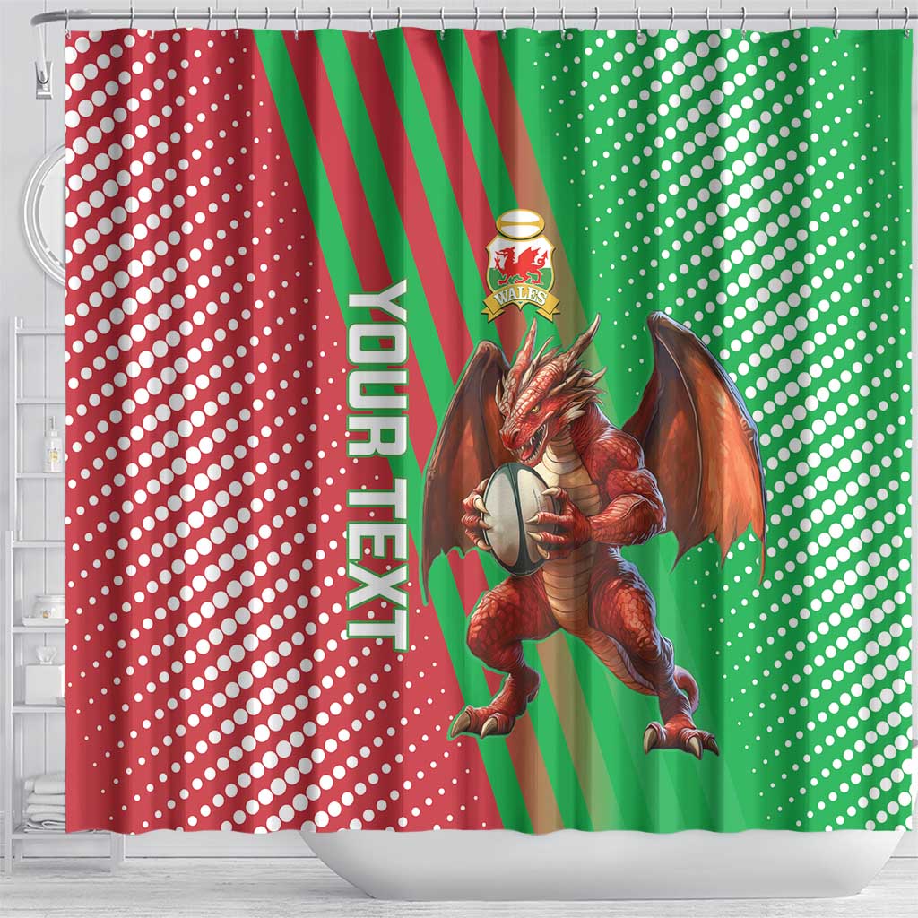 Custom Wales Rugby 2025 Shower Curtain Go Welsh Dragon Sporty Style LT14
