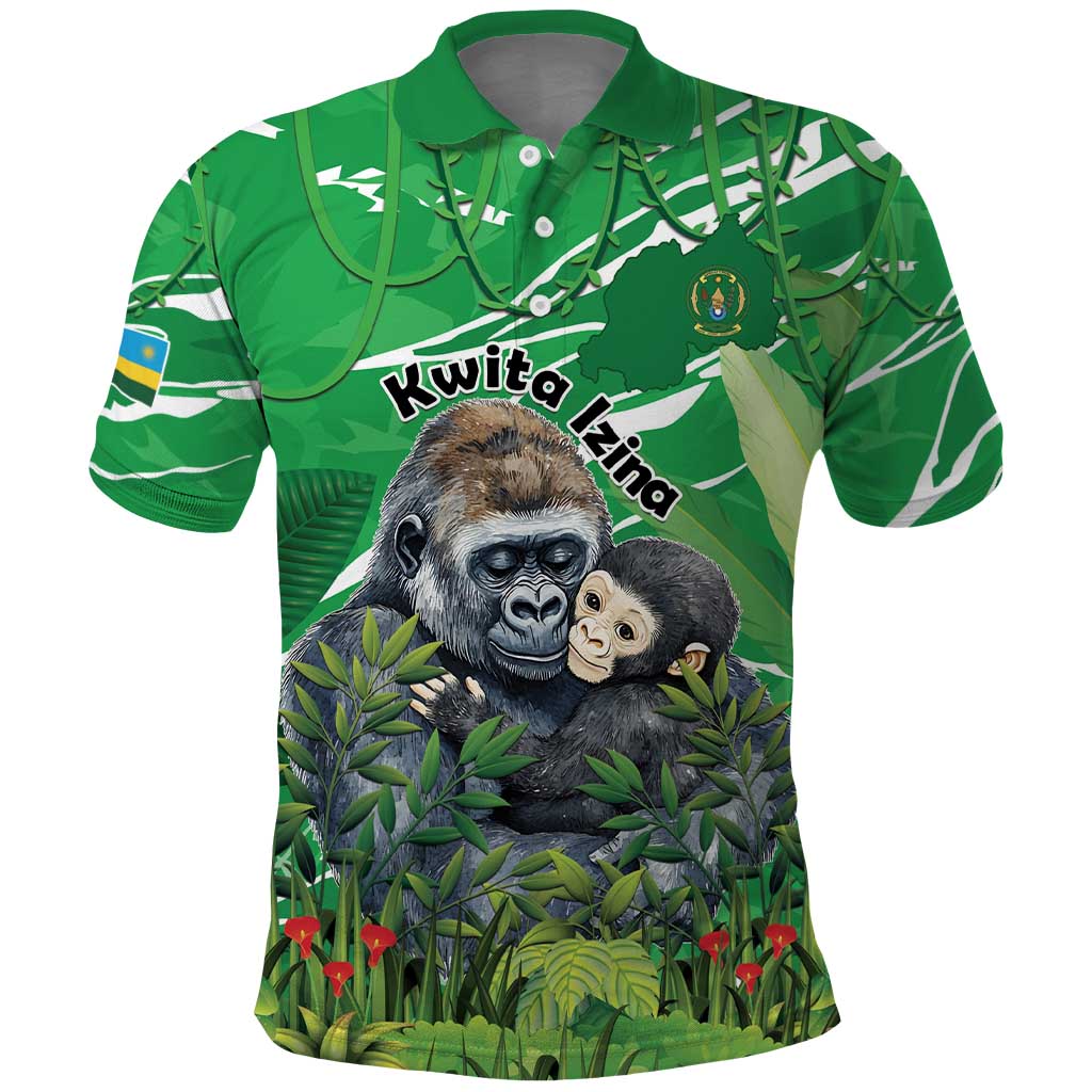 Personalized Rwanda Kwita Izina Polo Shirt Name a Gorilla - Save a Species LT15